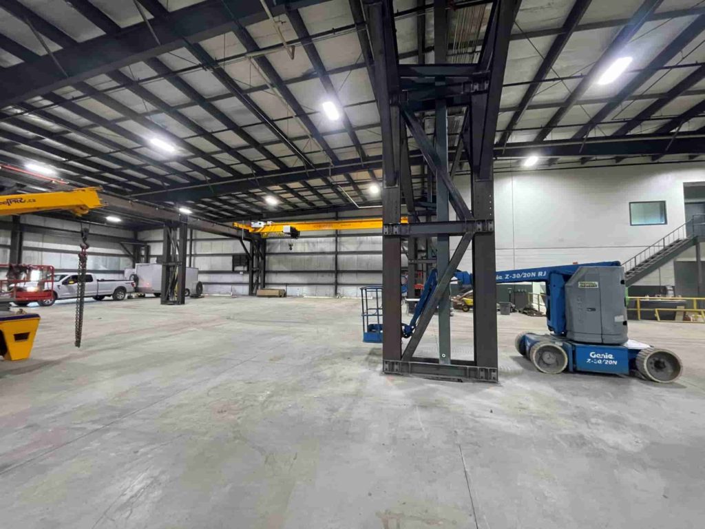 fabrication facility with large overhead cranes